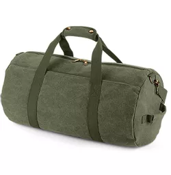 Vintage Canvas Barrel Bag