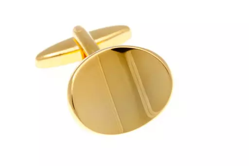Classic Oval Gold Plated Concave Cufflinks