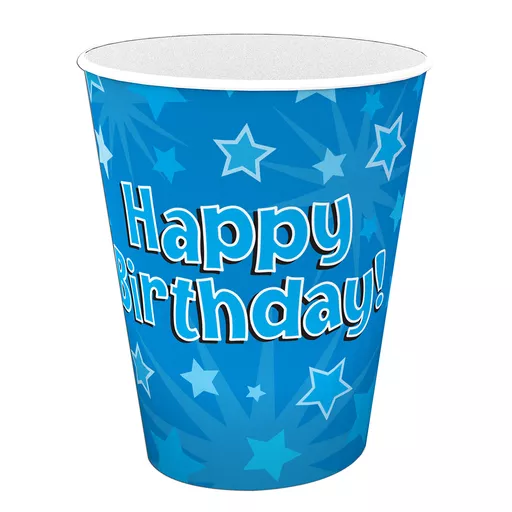 Happy Birthday Blue Cups