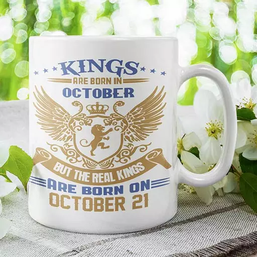 October King Birthday Cup – Only October Born Kings Custom Name Mug