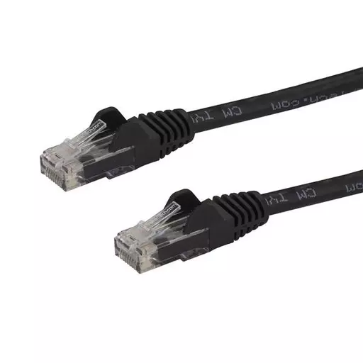 StarTech.com 50cm CAT6 Ethernet Cable - Black CAT 6 Gigabit Ethernet Wire -650MHz 100W PoE RJ45 UTP Network/Patch Cord Snagless w/Strain Relief Fluke Tested/Wiring is UL Certified/TIA