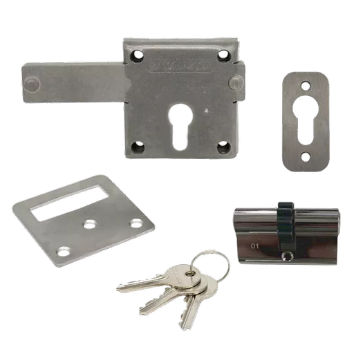 GATEMASTER Long Throw Gate Locking Bolt With Cylinder
