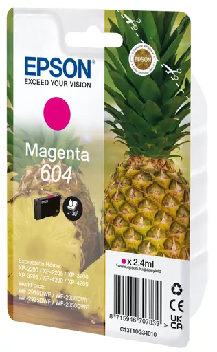 Epson C13T10G34020/604 Ink cartridge magenta Blister, 130 pages 2,4ml for Epson XP-2200