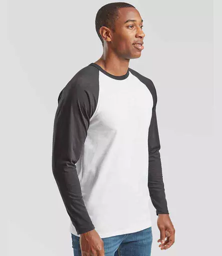 Fruit of the Loom Contrast Long Sleeve Baseball T-Shirt