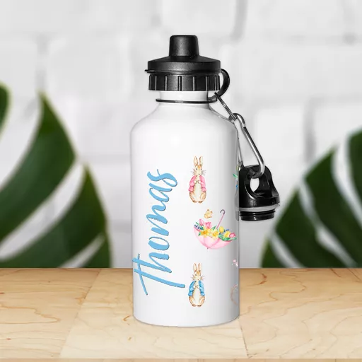 Easter Bunny Kids Water Bottle Blue