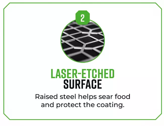 Laser-etched surface
