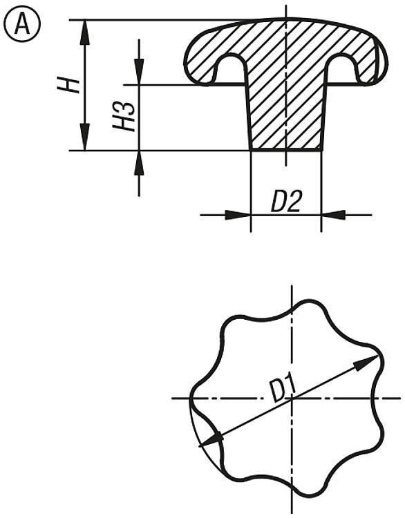 Star Grip. Blank. 63mm Grip Diameter. Cast Iron.
