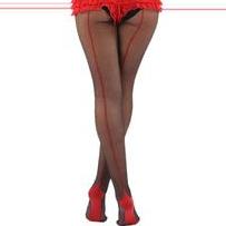 Sexy Seamed Tights, Black, Red Or Nude Swatch