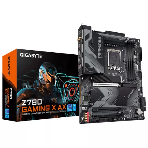 GIGABYTE Z790 GAMING X AX Motherboard - Supports Intel Core 14th CPUs, 16*+1+2 Phases Digital VRM, up to 7600MHz DDR5, 4xPCIe 4.0 M.2, Wi-Fi 6E, 2.5GbE LAN , USB 3.2 Gen 2