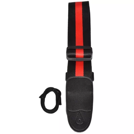 Chord Guitar Strap Nylon Webbing - Black & Red