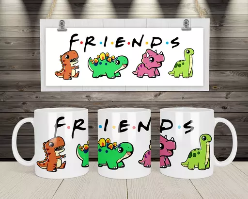 Personalised Dino Mug For Friends - Add Names