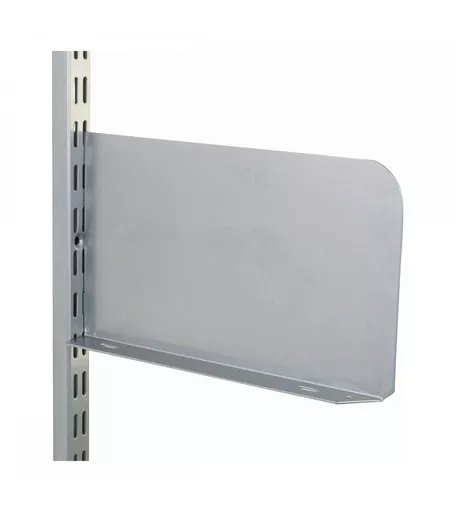 Twin Slot Silver Solid Shelf Ends - 250mm - Pair
