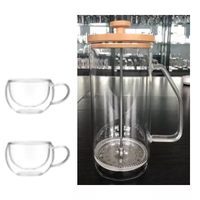 1000ml Cafetiere With 2 Cups