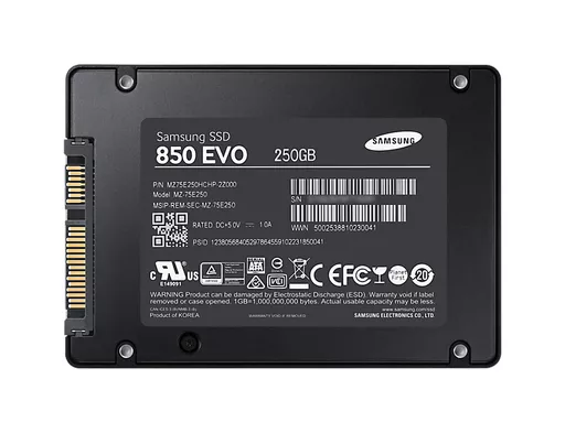 Samsung 850 EVO 2.5" 250 GB Serial ATA III MLC