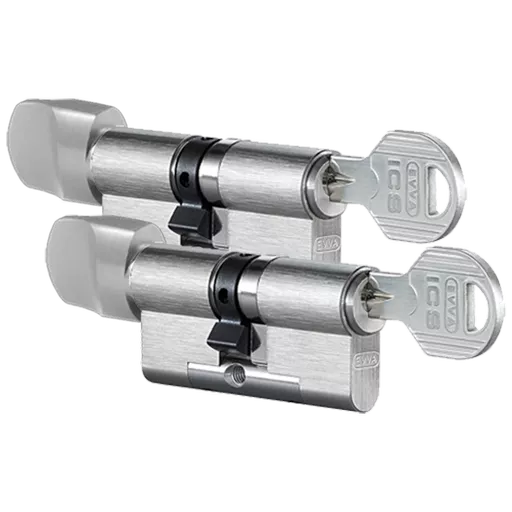 EVVA ICS Keyed Alike Pair KDZ Key & Turn Euro Cylinder 6 Keys TS007 3*