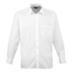 Premier_MensPoplinLongSleeveBlouse_PR200_White_Front.png