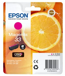 Epson C13T33434010/33 Ink cartridge magenta, 300 pages ISO/IEC 24711 4.5ml for Epson XP 530