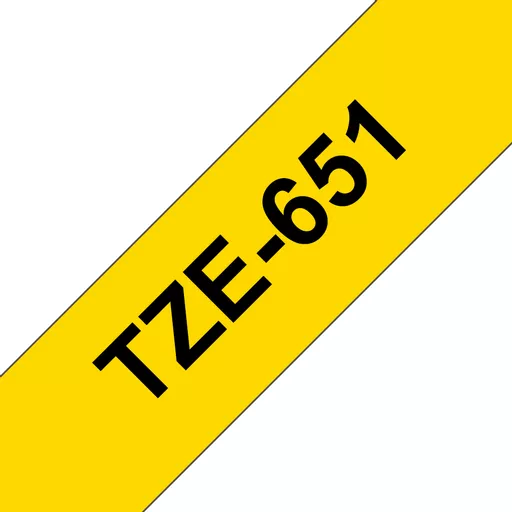 Brother TZE-651 DirectLabel black on yellow Laminat 24mm x 8m for Brother P-Touch TZ 3.5-24mm/HSE/36mm/6-24mm/6-36mm