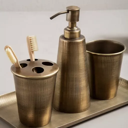 Toothbrush Holder, Manhattan, Gold