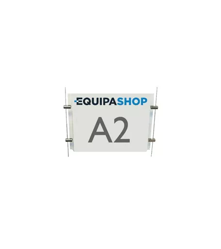 Poster Display - A2 Landscape Acrylic Holder for Cables or Rod