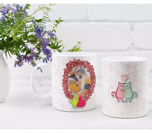 Personalised Heart Frame Photo Mug