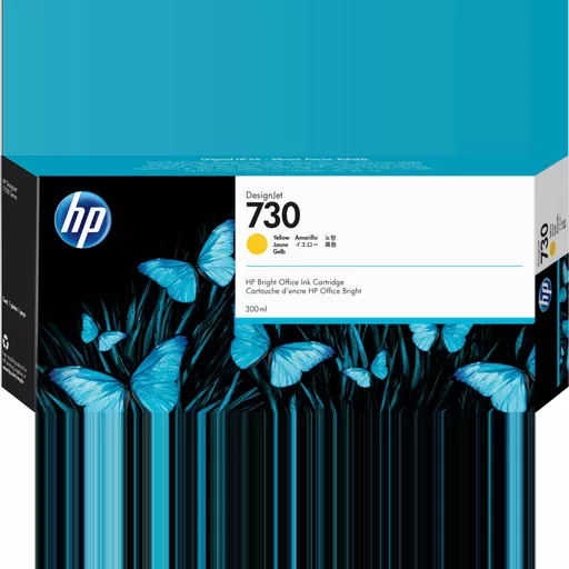 HP P2V70A/730 Ink cartridge yellow 300ml for HP DesignJet T 1600/1700/940