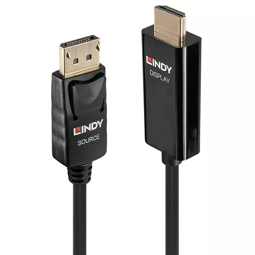 Lindy 40916 video cable adapter 2 m HDMI Type A (Standard) DisplayPort Black