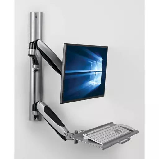 Tripp Lite WWSS1327RWTC Adjustable-Height Wall-Mount Sit-Stand Workstation, Single-Display