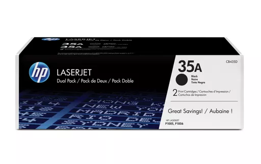 HP CB435AD/35A Toner cartridge black twin pack, 2x1.5K pages/5% Pack=2 for Canon LBP-3018