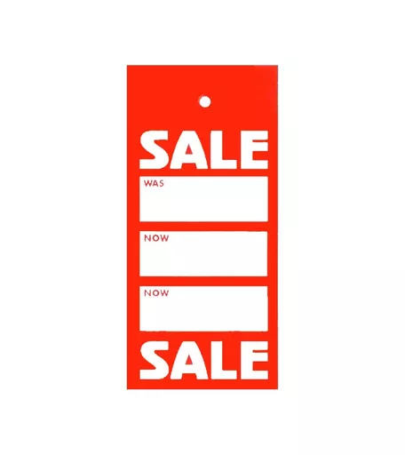 'Sale Was / Now / Now Sale' Tickets - 46mm x 100mm [Pack of 100]
