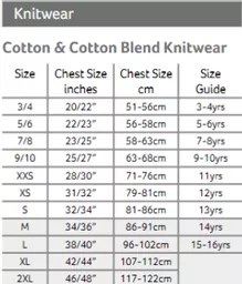 TrutexKnitwearSizeGuide