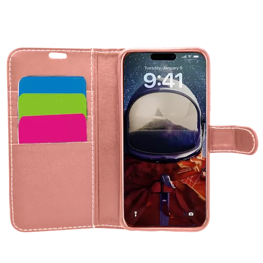 Wallet for iPhone 16 Pro Max - Rose Gold