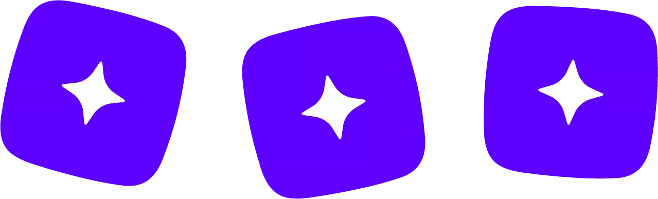 3 purple background boxes with white stars