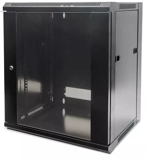 Intellinet Network Cabinet, Wall Mount (Standard), 6U, Usable Depth 260mm/Width 510mm, Black, Flatpack, Max 60kg, Metal & Glass Door, Back Panel, Removeable Sides, Suitable also for use on desk or floor, 19",Parts for wall install (eg screws/rawl plugs) n
