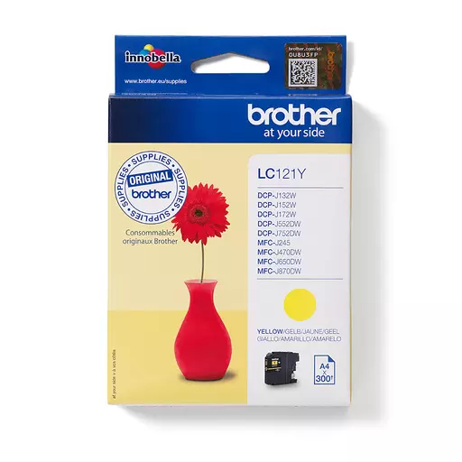 Brother LC-121Y Ink cartridge yellow, 300 pages ISO/IEC 24711 3.9ml for Brother DCP-J 132/MFC-J 285