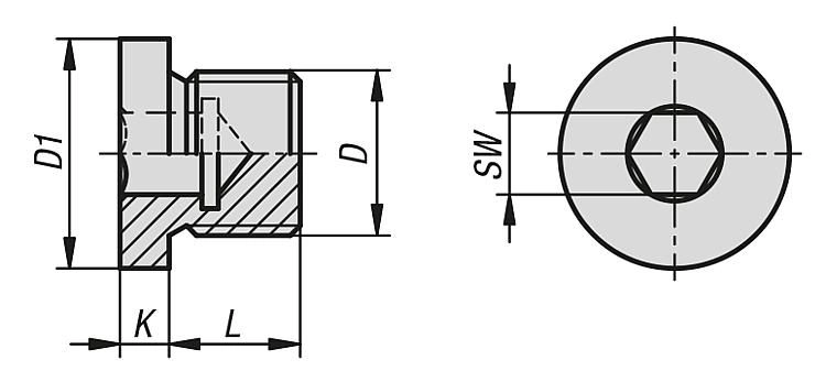 Screw Plug Without Vent. M12x1.5P Thread. Steel.