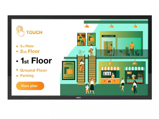 NEC MultiSync M551 PCAP Digital signage flat panel 139.7 cm (55") IPS 500 cd/m² 4K Ultra HD Black Touchscreen 24/7