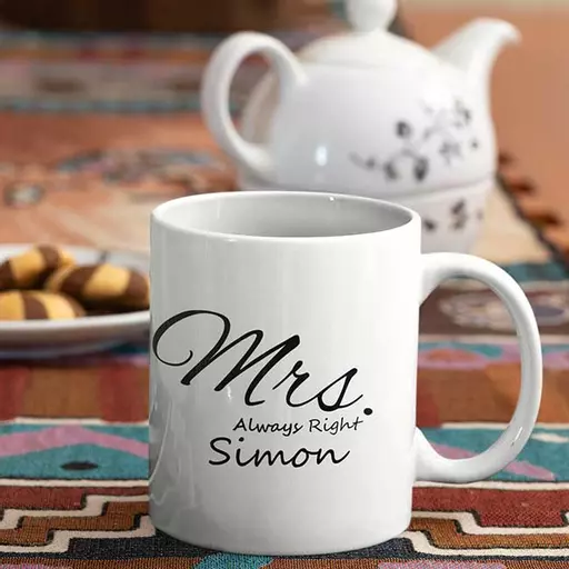 Custom couple mug for newlyweds with wedding date, names