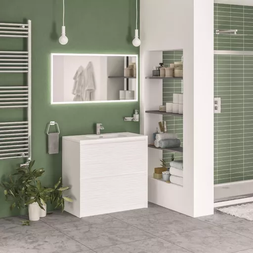 Langley 90cm Floorstanding Vanity Unit - Matt White