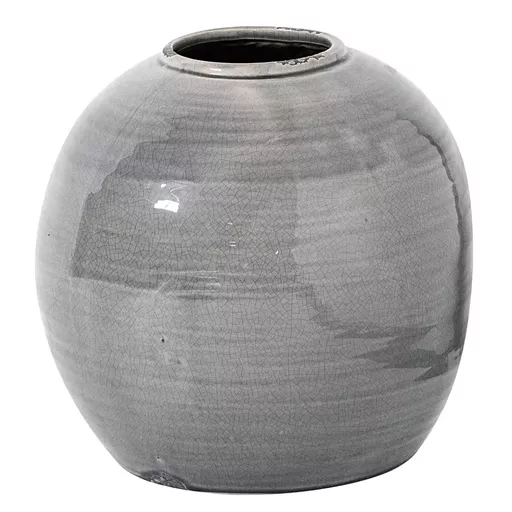 OUT OF STOCK - Decorative Glazed Vase, Sara, Grey