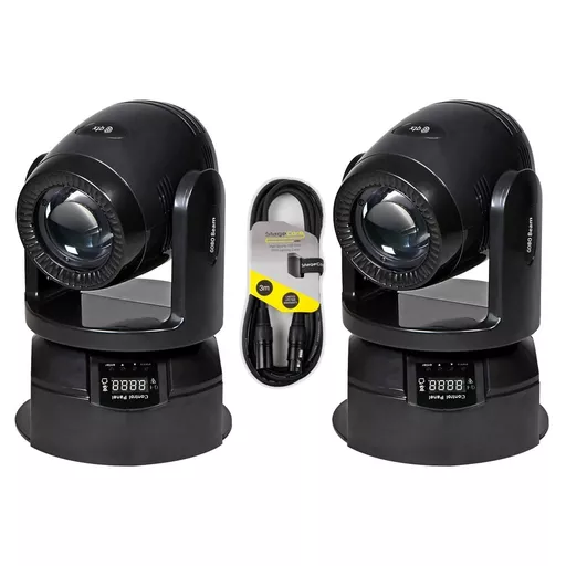 QTX GOBO Beam 100w Moving Head Twin Pack Bundle