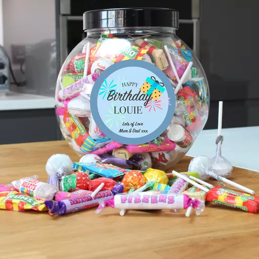Birthday Present Personalised Large Sweetie Jar