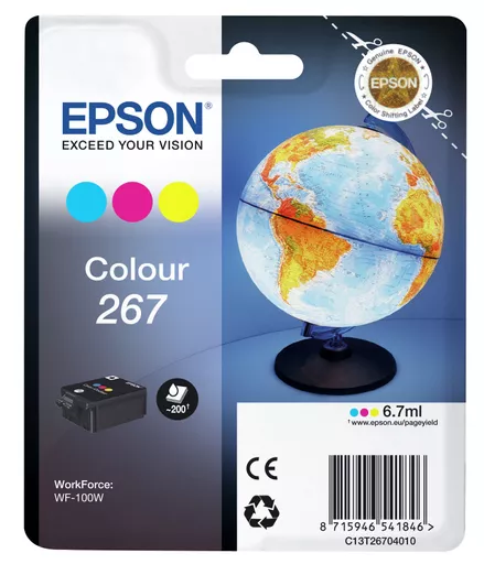 Epson C13T26704010/267 Ink cartridge color, 200 pages 6,7ml for Epson WF-100 W