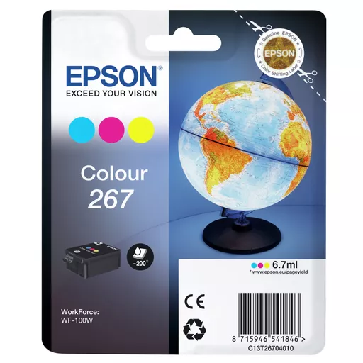 Epson C13T26704010/267 Ink cartridge color, 200 pages 6,7ml for Epson WF-100 W