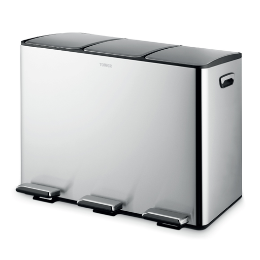 Tower 45 Litre Recycling Pedal Bin Stainless Steel