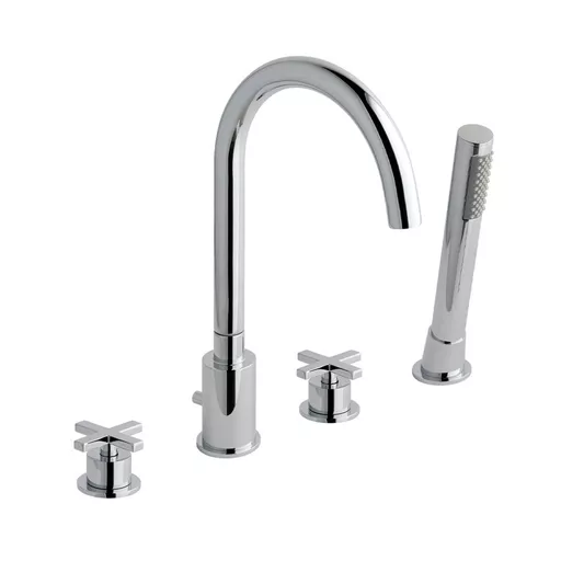 Prado Star 4 Tap Hole Bath Shower Mixer Tap (BSM) Chrome