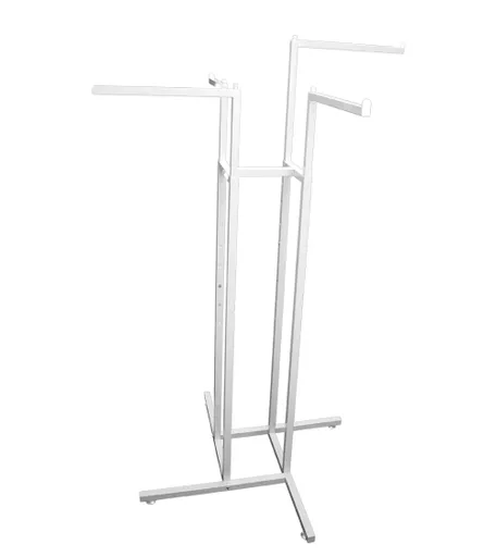 Gloss White 4 Way Straight Display Rail Stand