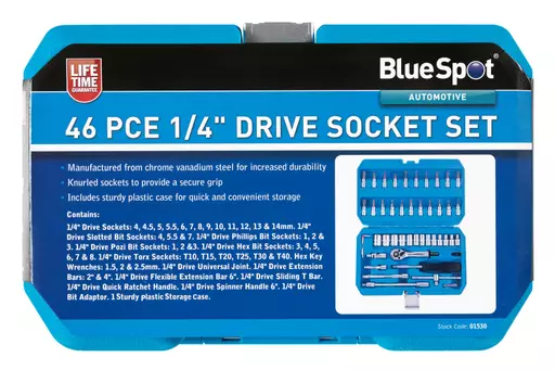 46 PCE 1/4" Metric Socket Set (4-14mm)