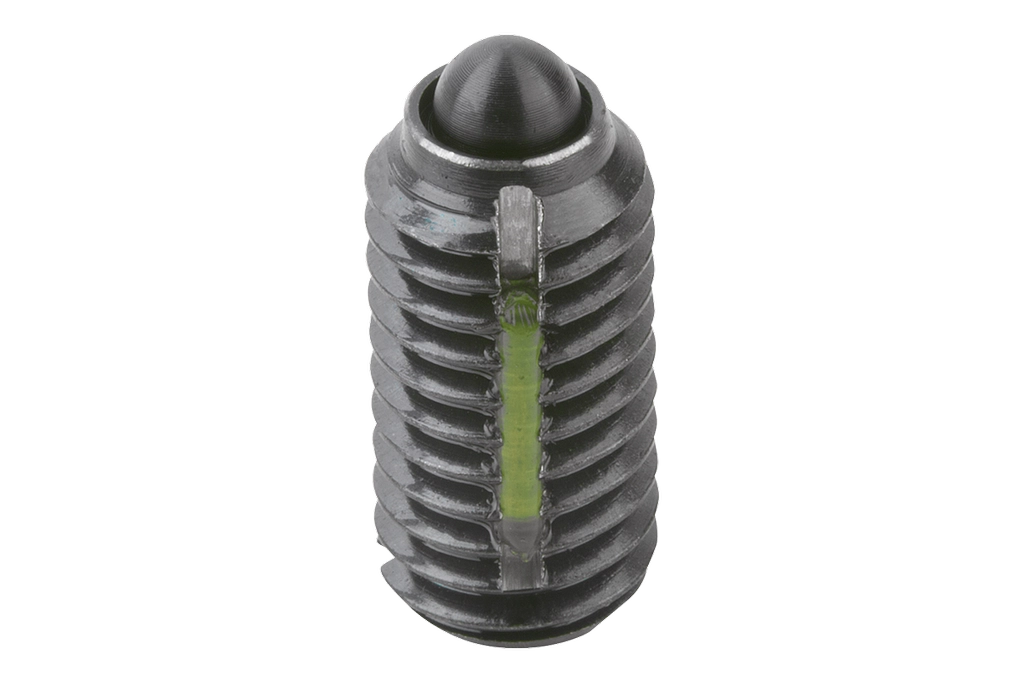 K0323 Inch - Spring Plungers With Slot And Thrust Pin In Steel With Thread Lock