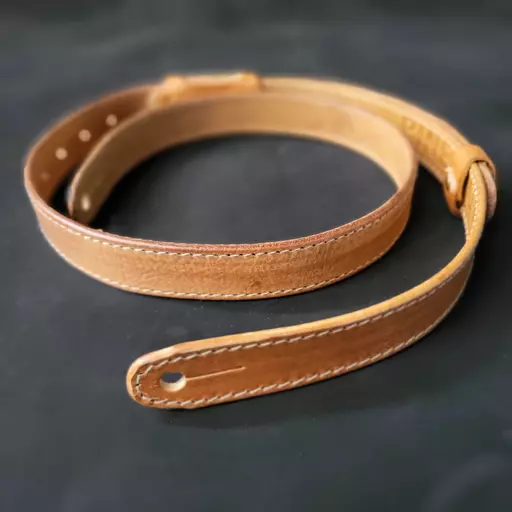 SOLD! GS55 Tan Leather Guitar Strap- second